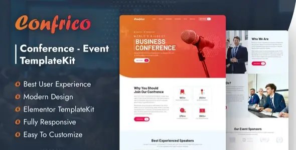Confrico – Event & Conference Elementor Template Kit