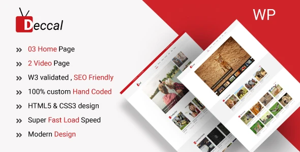 Deccal – Video Blogging WordPress Theme
