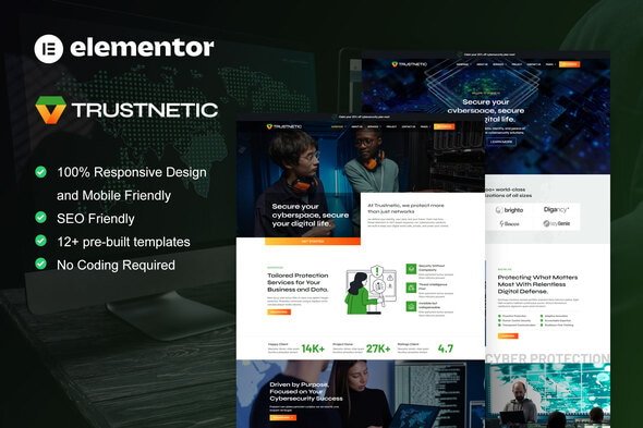Trustnetic - Cyber Security Services Elementor Pro Template Kit